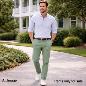 Vineyard Vines Breaker Pant Men 30x30 (30.5x29) Green Chino Coastal Normcore